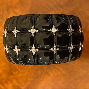 Thick fun Miriam Salat resin and CZ quilted bracelet. Great for stacking!